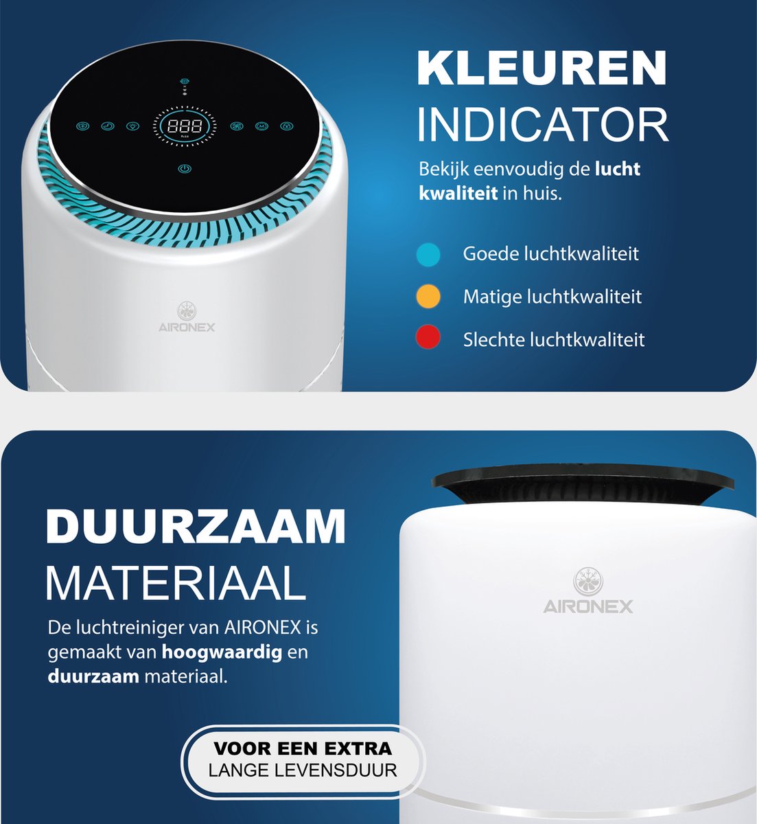 Luchtreiniger Aironex met HEPA filter