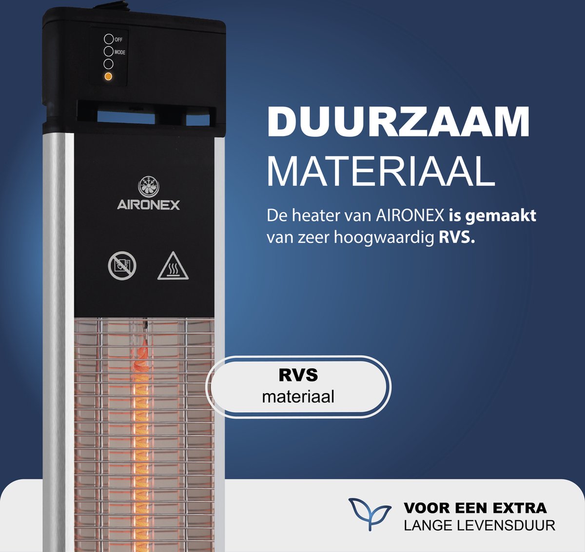 Aironex Infrarood Heater Staand - Luxe Terrasverwarmer