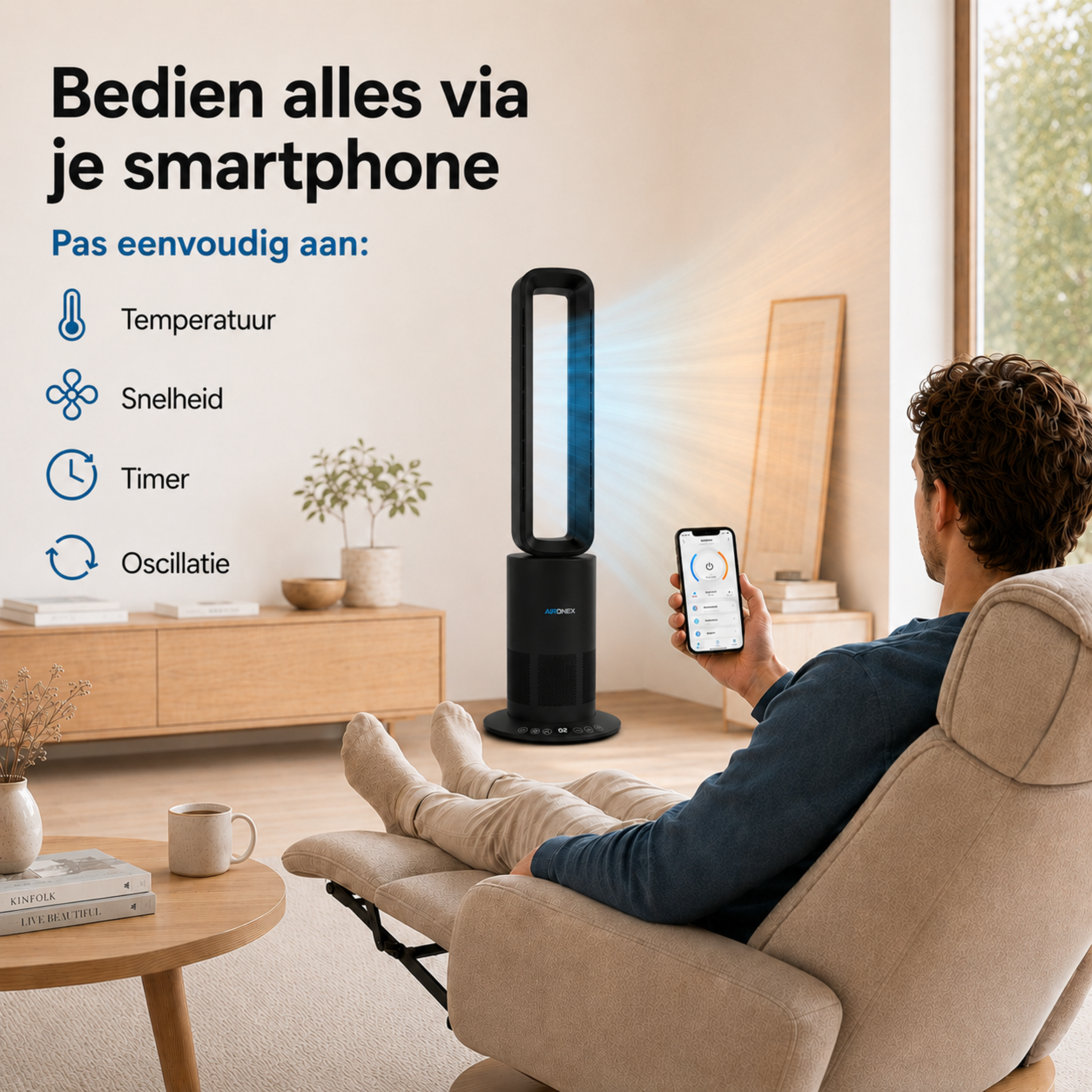 Bladloze Ventilator Zwart