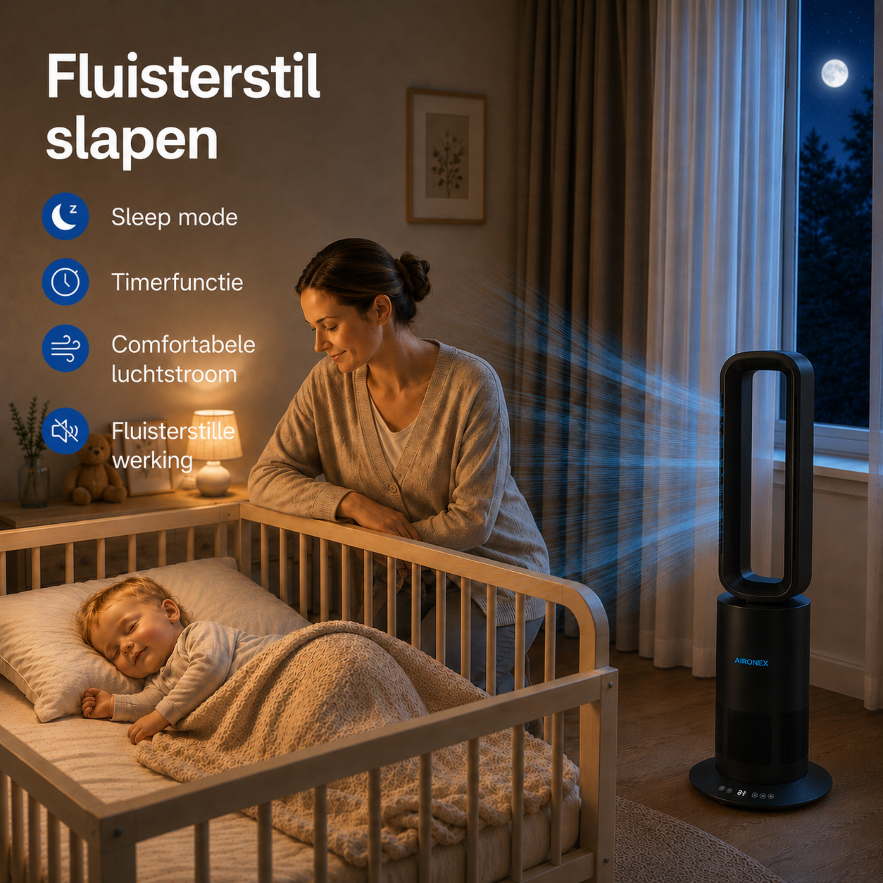 Bladloze Ventilator Zwart