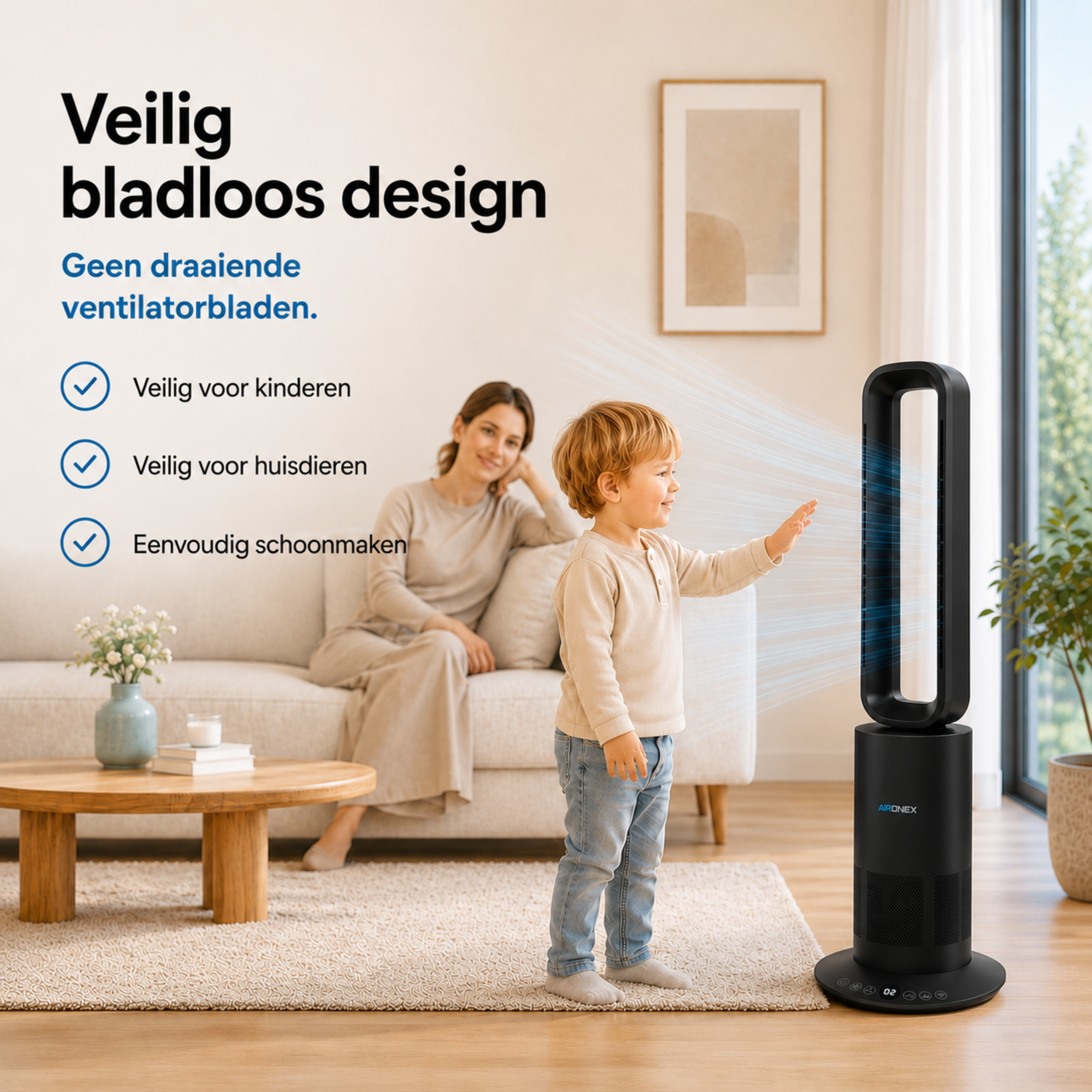 Bladloze Ventilator Zwart