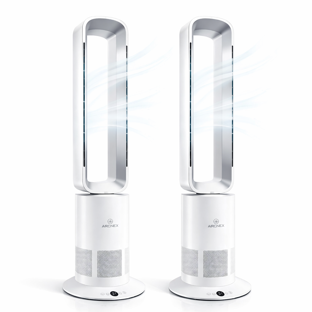 Aironex Bladloze Ventilator - Energiezuinige Luchtkoeler - Set van 2 (15% Bundelkorting)