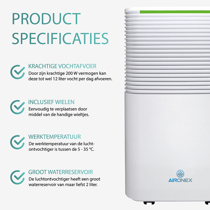 Luchtontvochtiger 12 liter